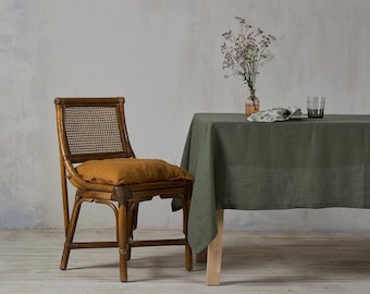 Nappe en lin-Nappe-Linge de table-Nappe vert sauge-Nappe en lin-Largeur 55 po. (140 cm) x longueur personnalisée.