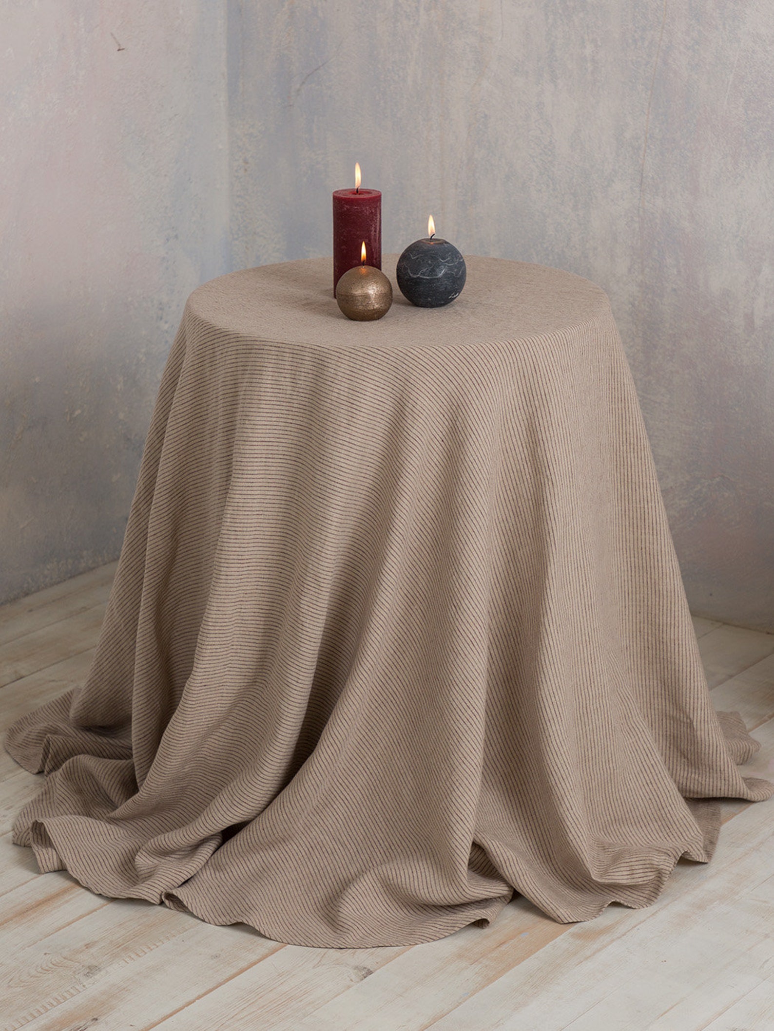 Linen Tableclothround Linen Tableclothextra Large Round Etsy