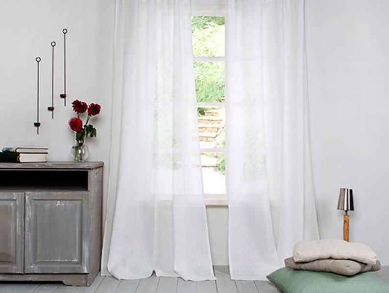 Linen Curtains Curtainslinen Panels sheer Linen Curtains Etsy