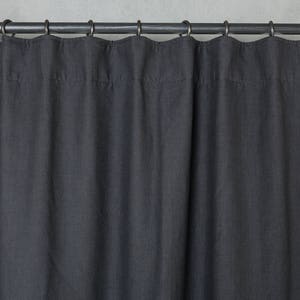 Linen Curtain-linen Panel Dark Grey Linen Drape-lined Linen - Etsy