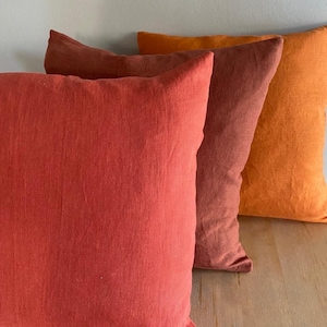 Linen Pillow cover-Washed Linen pillow cover -Decorative pillow-Throw pillowcase-Lumbar pillow cover. Linen shams. Linen Cushion Cover.