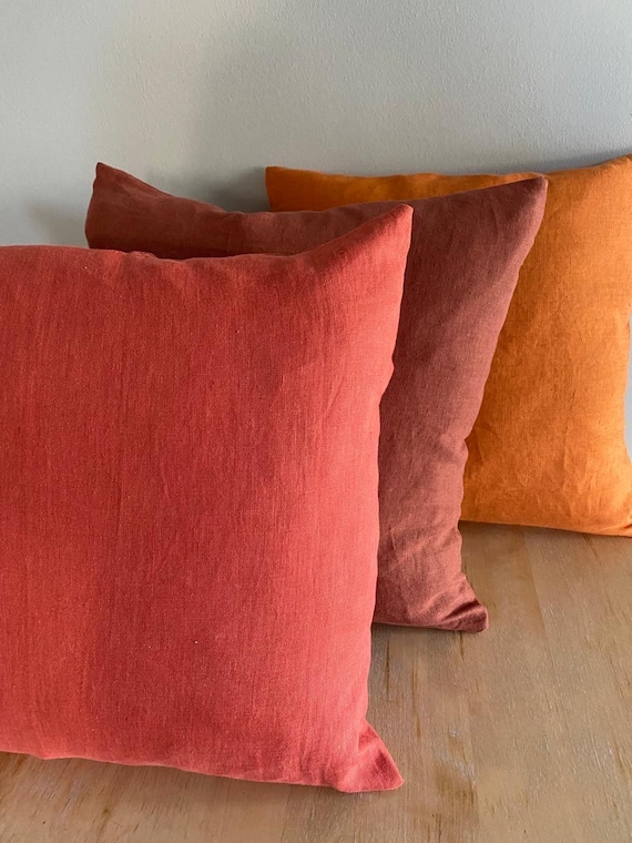 Linen Pillow cover-Washed Linen pillow cover -Decorative pillow-Throw pillowcase-Lumbar pillow cover. Linen shams. Linen Cushion Cover.