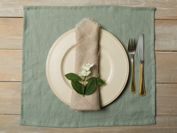 Linen placemats- Washed Linen Placemats 14.5''x17.7'' (37cm x 45cm) Set of 2-4-6