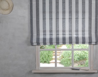 Linen Roman Blind - Flat Linen Roman Shades - Roman Blind - Hardware is Included- Made to Measure Roman Blind- Custom Roman Blind.