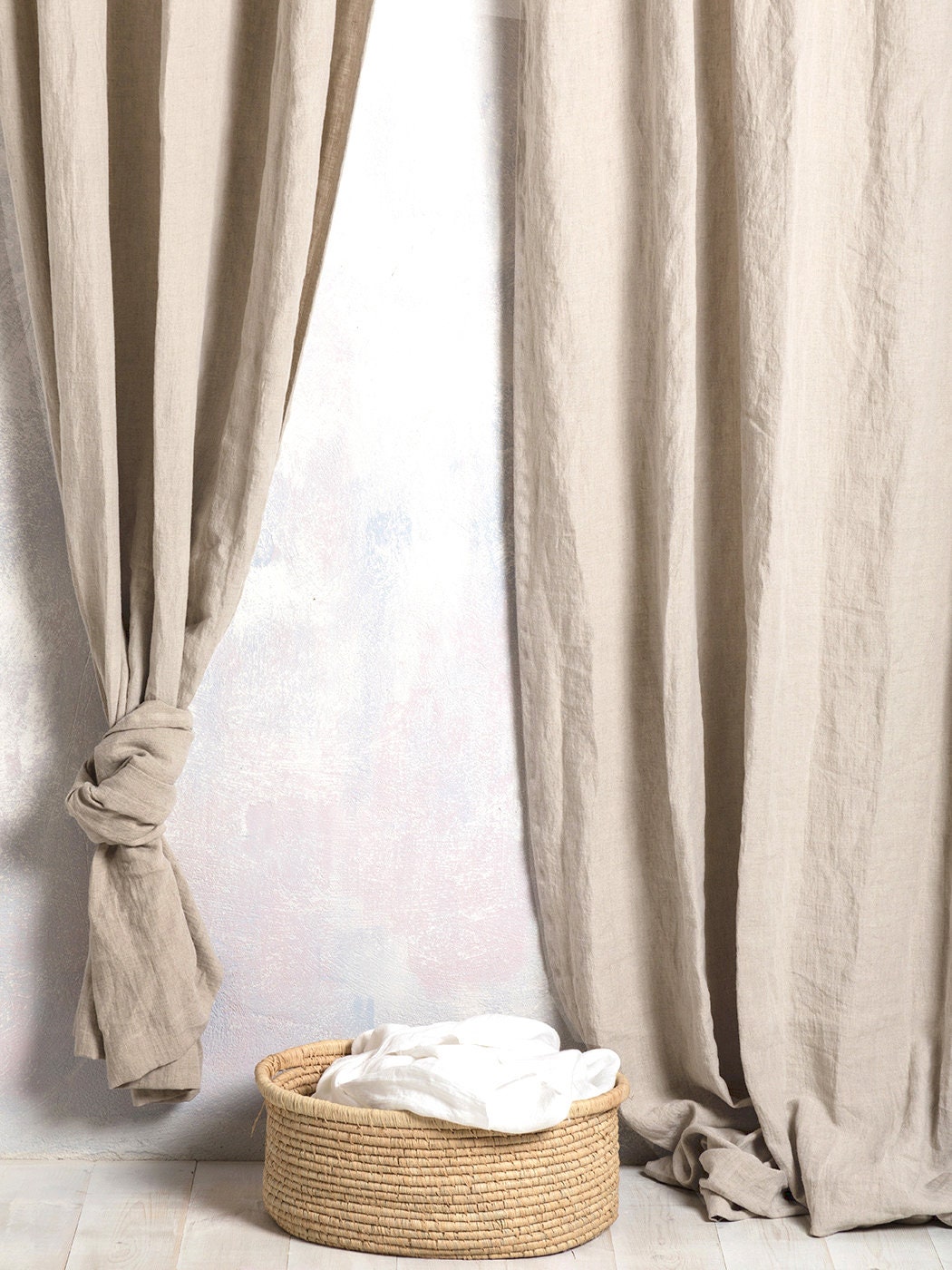 Linen Curtain PanelLinen Curtain drapeLinen drape in Natural color