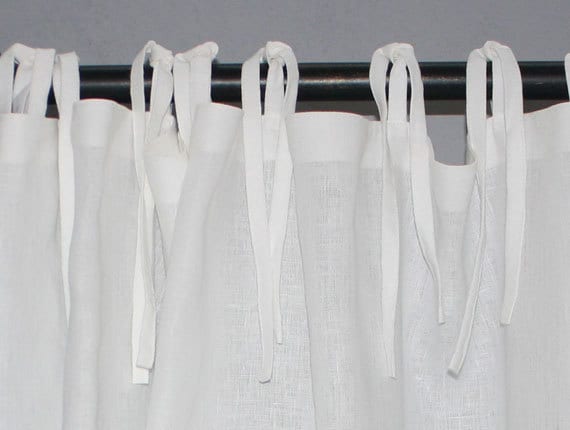 White Linen Curtain White Linen Curtain With Ties Linen Window