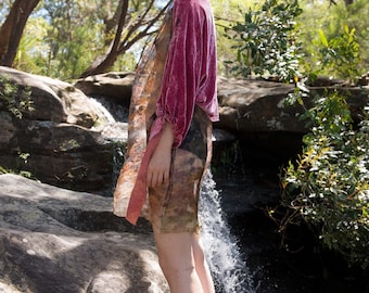 Earthy Heart Natural Dyed Silk Velvet Bolero