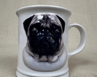 Pug Mug // Vintage Dog Coffee Cup Gift For Dog Lover