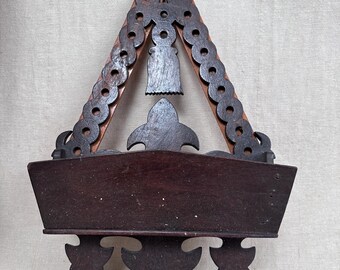 Antique Wooden Wall Pocket Tramp Art