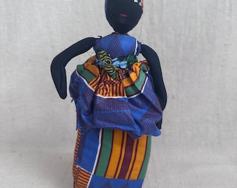 African Doll Vintage Wax Print Cloth