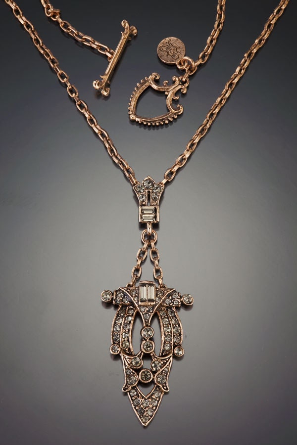 Rose Gold Art Deco Dress Clip Necklace - Etsy