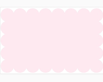 Pink Placemat with Scallop Edge Printable, Baby Shower Placemats, Girl Birthday Party Placemats, 11x17 Scallop Disposable Placemat