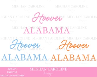 Hoover Alabama PNG, Pink Hoover Alabama, Blue Hoover, Orange Hoover School PNG
