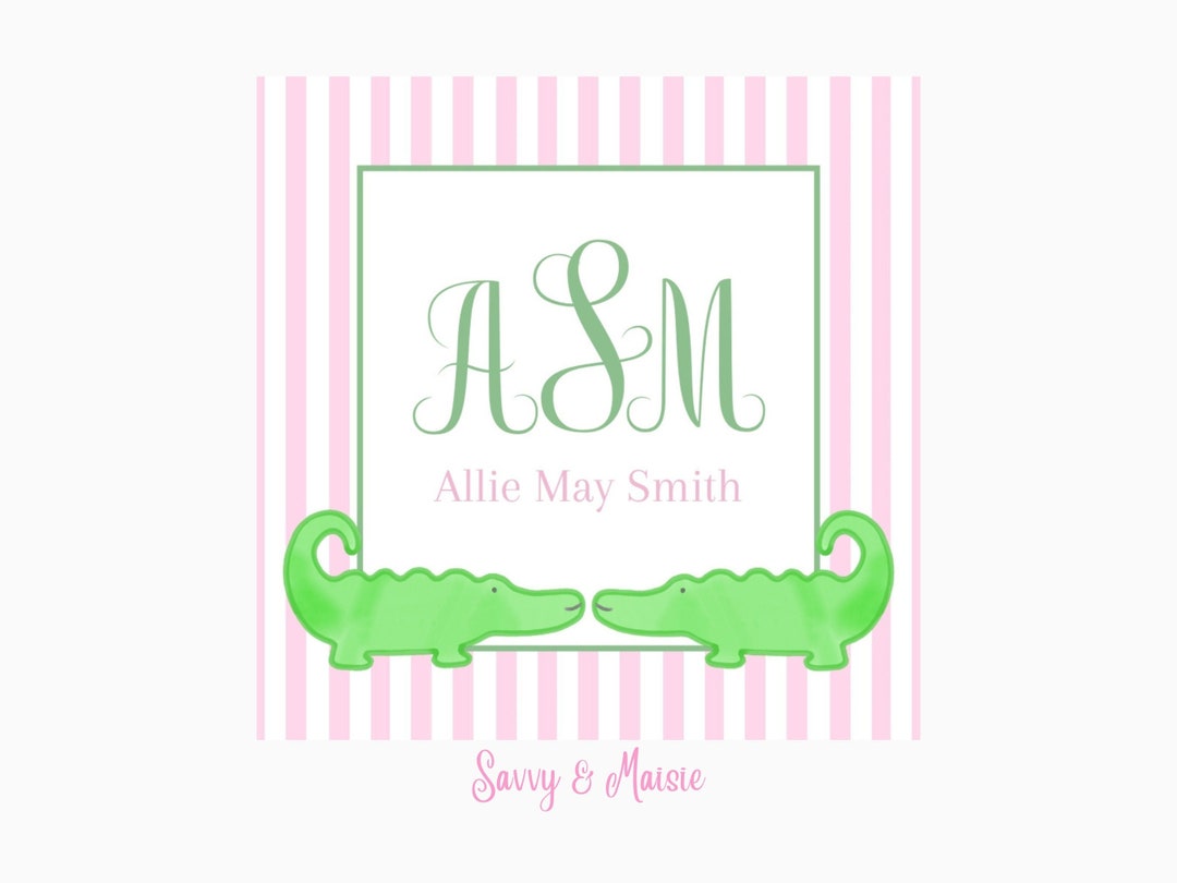 Printable Alligator Tag, Alligator Favor Tag, Crocodile Calling Card