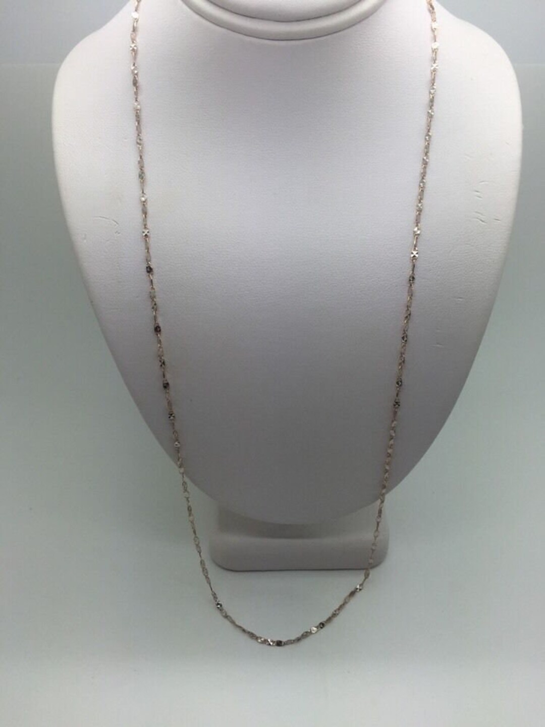 14K Two Tone Diamond Cut 22 Inches Shiny Flat Disc Chain 2.7 Grams - Etsy