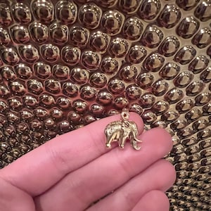 14K Yellow Gold Cute chunky puffy Elephant Pendant/Charm