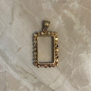 Hermoso marco estilo pepita de oro amarillo de 14 quilates para lingote de oro Pamp/Crédito Suizo de 5 gramos