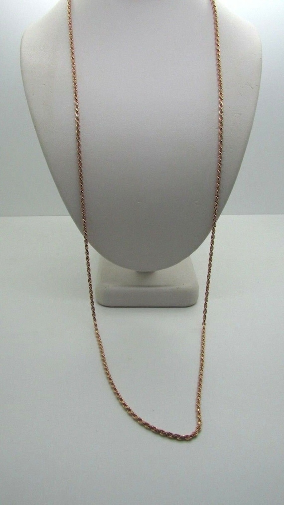 Collana Con Catena A Corda In Oro Rosa 10K / Collana In Oro Vero Taglio - Foto 4