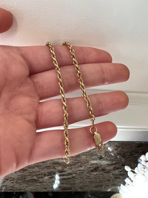 14k ゴールド　金　ブレスレット　ロープチェーン 14K 美しいイエローゴールド ロープチェーン ブレスレット - Etsy 日本