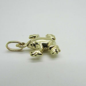 14K Gelbgold Süßer Frosch Anhänger/Charm 1,5 Gramm