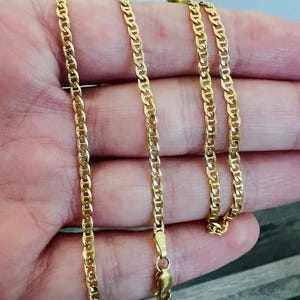 14K Yellow Gold 18” Inches Mariner Chain 2.5 mm