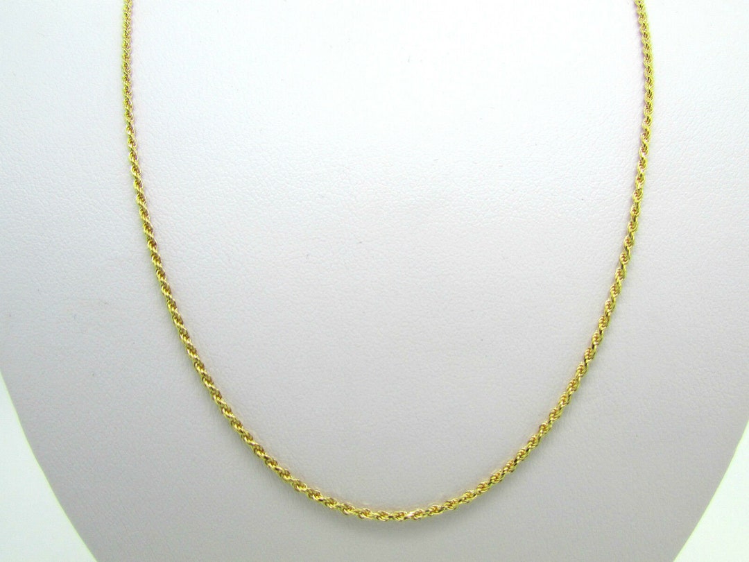 14K Yellow Gold Rope Chain 16 Inches 3.5 Grams Made in Italy. - Etsy