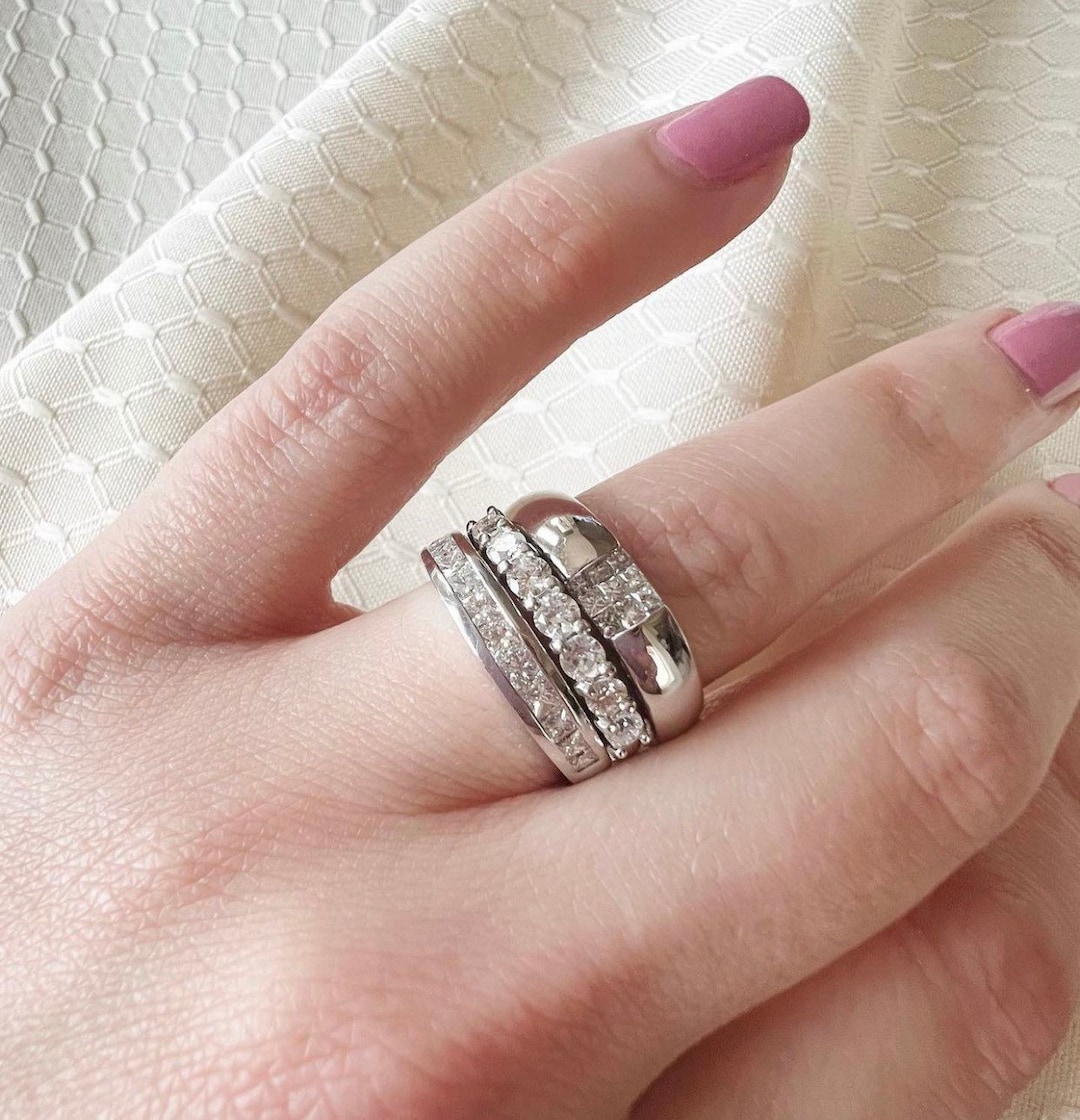 Eternity Ring Right Hand Rings Costco Buy 14k White Gold Vintage