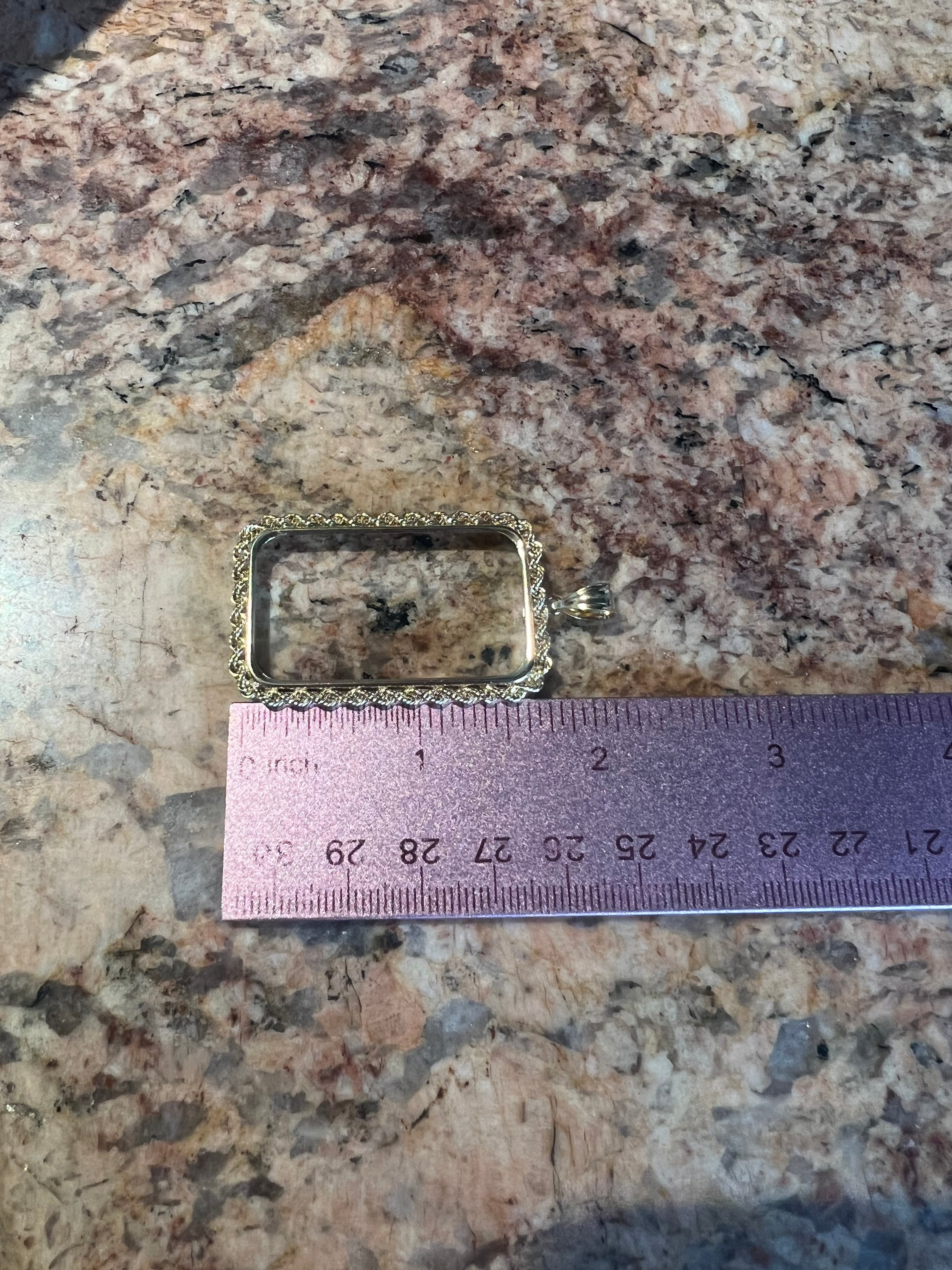 14K Yellow Gold Rope Frame for 1 Oz Gold Bar Pamp Suisse Credit Suisse ...