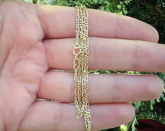 14K Yellow Gold 2.5mm or 5.5mm Figaro Link Chain Necklace- Made In Italy- Multiple Lengths Available 3.5mm 4.0mm