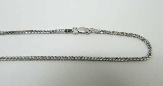 2.90 grams 14k solid white gold foxtail wheat chain necklace 22  inches #3528 