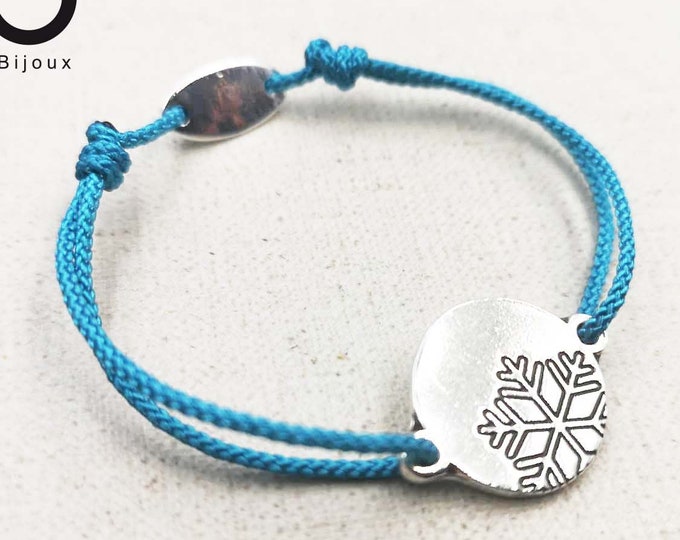 "Snowflake" bracelet silver finish 925 - 18mm color of your choice