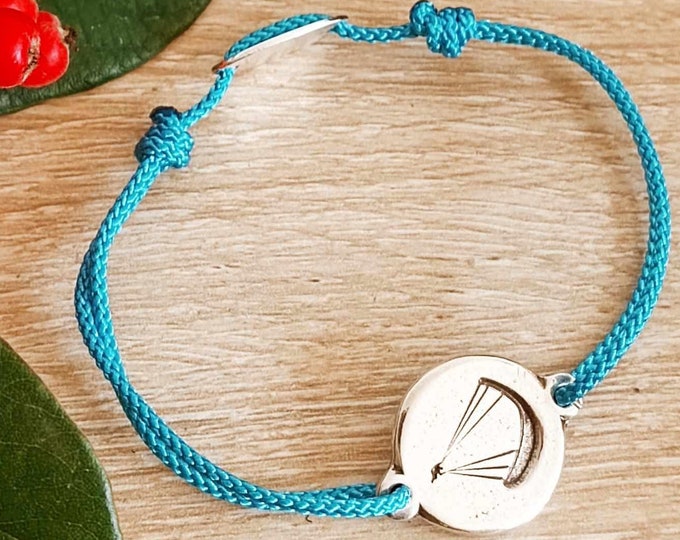 Paraglider Bracelet - tinplate with 925 silver finish - ø16mm