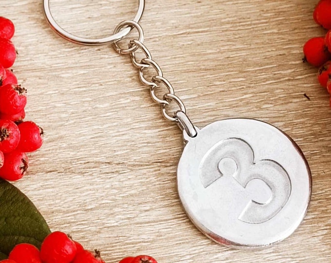 Tinplate key ring - Wheat Wedding / 3 years - model of your choice