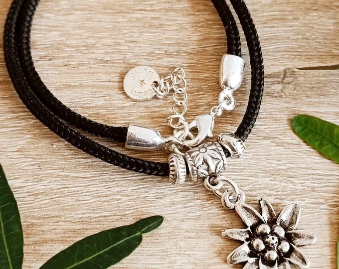 Edelweiss necklace ø19mm - With Paracord cord ø3mm - model and color of your choice