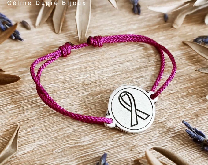 Pink October / Cancer Bracelet - 925 silver finish - ø18mm