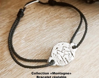 Mountain bracelet - ø15mm - Size and color of the cord of your choice