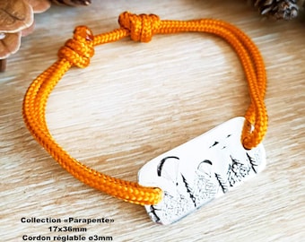 Paragliding Bracelet - Rectangle 17x36mm with ø3mm Paracord cord - size and color of your choice