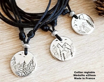 Collection Montagne / Forêt / Parapente - Médaille ø20mm et cordon au choix