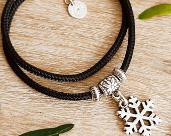 Snowflake Necklace ø16mm - With Paracord cord ø3mm - model and color of your choice