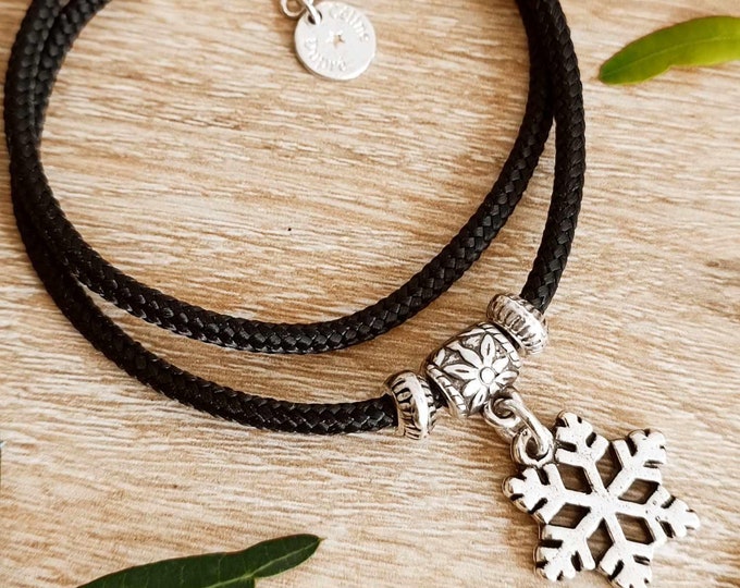 Snowflake Necklace ø16mm - With Paracord cord ø3mm - model and color of your choice