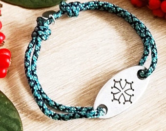 Occitan Cross Bracelet with Paracord cord ø3mm - size and color of your choice