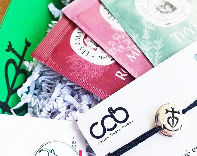Jewelry box / gift box - Camargue Symbol key ring + Camargue Cross bracelet - Made In France