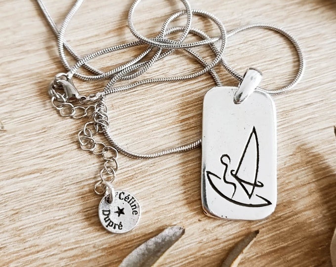 Windsurf/Sailing Board Necklace - different models to choose from with or without chain - 925 silver finish