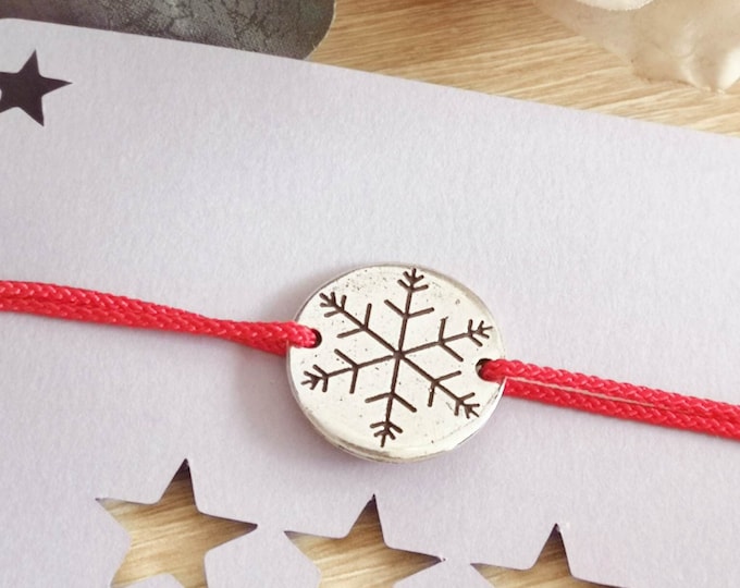 Bracelet "Snowflake" tin silver finish 925 - ø20mm color choice