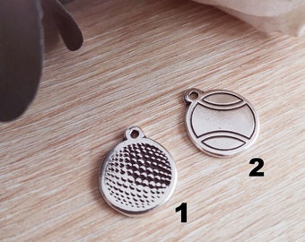 Charm's for "Golf or tennis ball" bracelet - ø16mm in tinplate with 925 silver finish - model of your choice