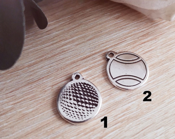 Charm's for "Golf or tennis ball" bracelet - ø16mm in tinplate with 925 silver finish - model of your choice