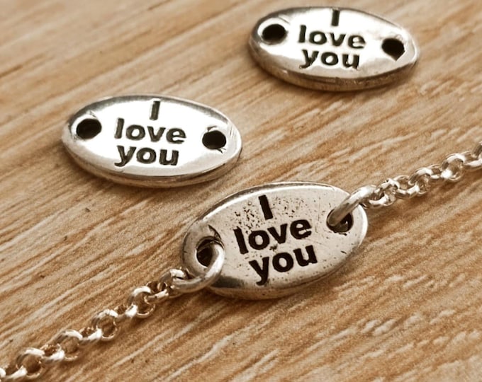 Two-heart bracelet - in tinplate with a 925 silver finish - 8x14mm - size of your choice