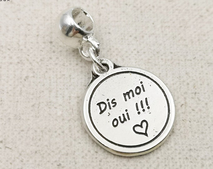 Charm's "Tell me yes !!!"  tin silver finish 925 - 16mm
