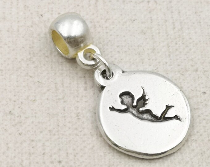 Charm's "Angel" for bracelet - tinplate silver finish 925