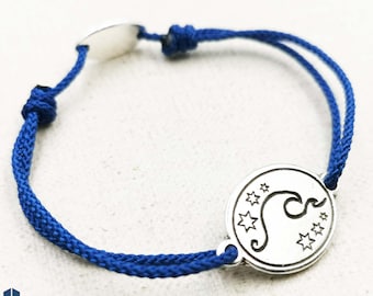 Adjustable bracelet "Wave" tin silver finish 925 - '18mm'